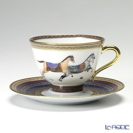 エルメス（HERMES） シュヴァルドリアン ティーカップ＆ソーサー 230ml No.5 ソーサー青 ペア