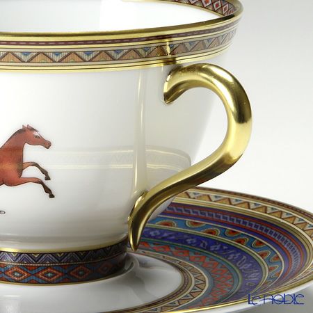 エルメス（HERMES） シュヴァルドリアン ティーカップ＆ソーサー 230ml No.6 ソーサー青 ペア