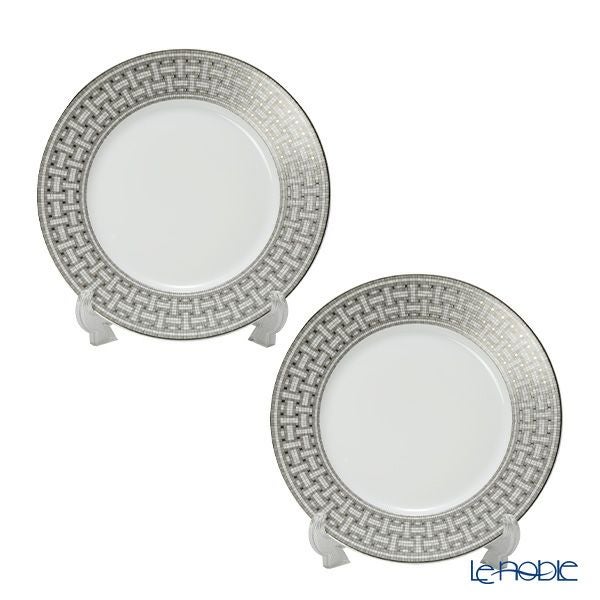 エルメス（HERMES） モザイク ヴァンキャトル プラチナ アメリカンディナープレート 27.5cm ペア 035001P