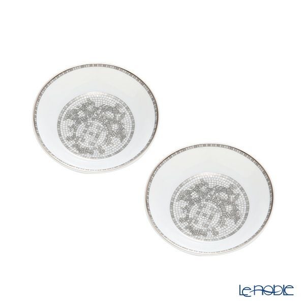 エルメス（HERMES） モザイク ヴァンキャトルプラチナ コレクション アジアティック 醤油皿 10cm ペア 035086P