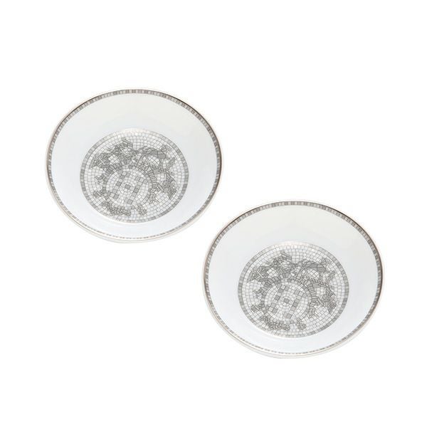 エルメス（HERMES） モザイク ヴァンキャトルプラチナ コレクション アジアティック 醤油皿 10cm ペア 035086P