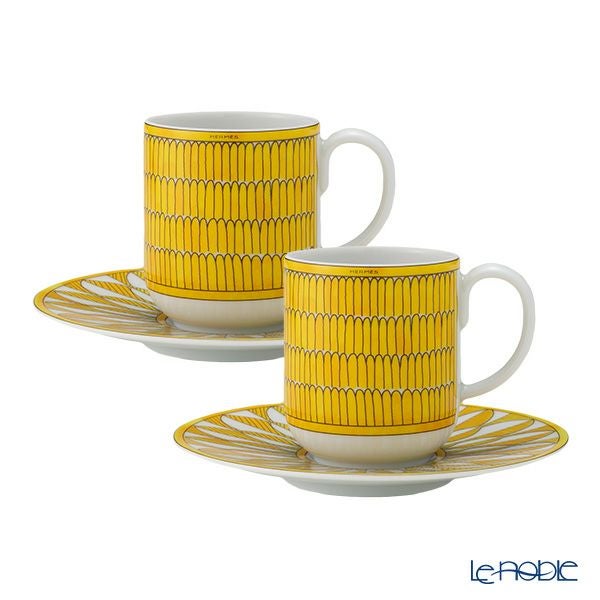 エルメス（HERMES） ソレイユ ドゥ エルメス コーヒーカップ＆ソーサー 100ml デミタス／エスプレッソ用 ペア 046017P