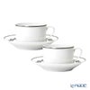 エルメス（HERMES） シェーヌ ダンクル プラチナ モーニングカップ＆ソーサー 340ml ペア