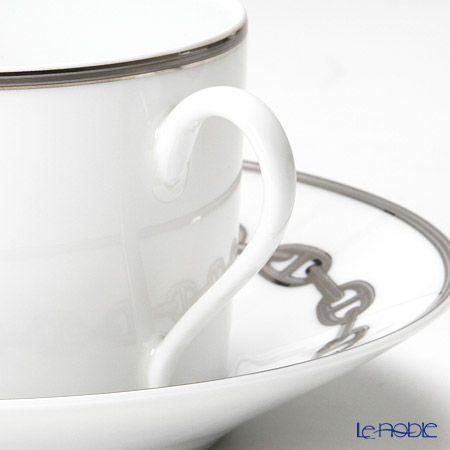 エルメス（HERMES） シェーヌ ダンクル プラチナ モーニングカップ＆ソーサー 340ml ペア