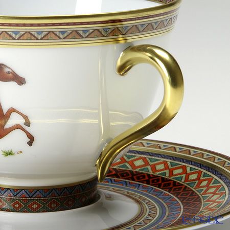 エルメス（HERMES） シュヴァルドリアン ティーカップ＆ソーサー 230ml No.1 ソーサー赤 ペア