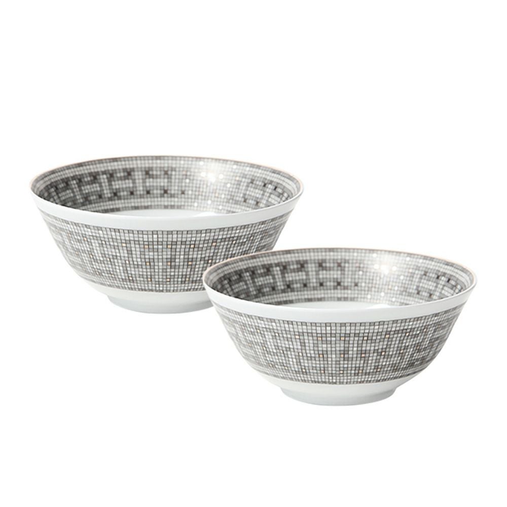 エルメス（HERMES） モザイク ヴァンキャトルプラチナ コレクション アジアティック ライスボウル 190ml 035084P ペア