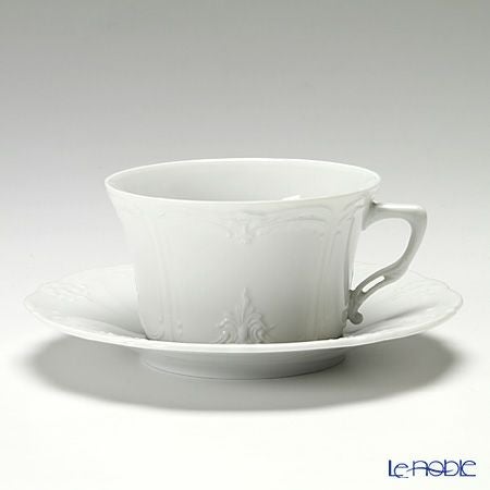 フッチェンロイター（HUTSCHEN REUTHER） バロネスホワイト ティーカップ＆ソーサー 220ml ペア