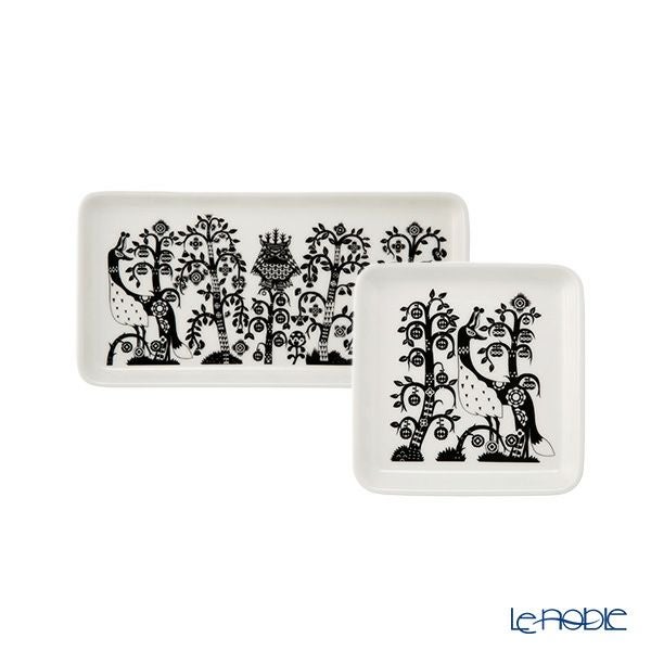 イッタラ（iittala） タイカ ブラック プレートセット スクエア 12×12cm ＆ レクタングラー 12×24cm