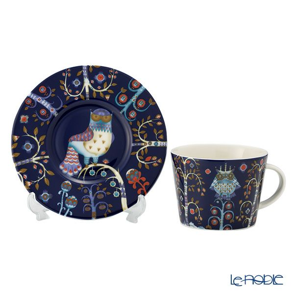 イッタラ（iittala） タイカ ホワイト ＆ ブルー ＆ ブラック ティーカップ＆ソーサー 300ml 3点セット