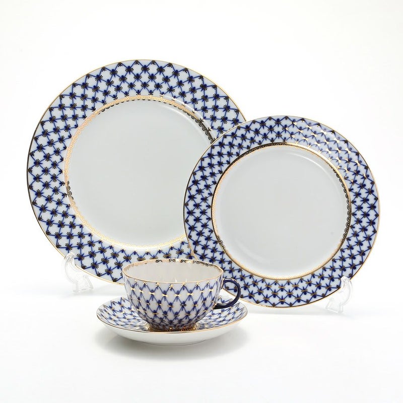 ロシア食器 インペリアル・ポーセリン コバルトネット スターターセット（ティー）