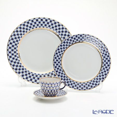 ロシア食器 インペリアル・ポーセリン コバルトネット スターターセット（コーヒー）