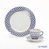 ロシア食器 インペリアル・ポーセリン コバルトネット トリオセット（コーヒー）
