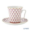 ロシア食器 インペリアル・ポーセリン ブルース（ピンクネット） マグ＆ソーサーセット 360ml ペア NEW