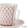 ロシア食器 インペリアル・ポーセリン ブルース（ピンクネット） マグ＆ソーサーセット 360ml ペア NEW