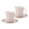ロシア食器 インペリアル・ポーセリン ブルース（ピンクネット） マグ＆ソーサーセット 360ml ペア NEW