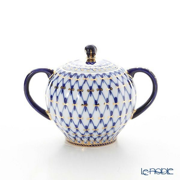 ロシア食器 インペリアル・ポーセリン コバルトネット ティー7点セット