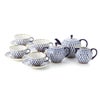 ロシア食器 インペリアル・ポーセリン コバルトネット ティー7点セット