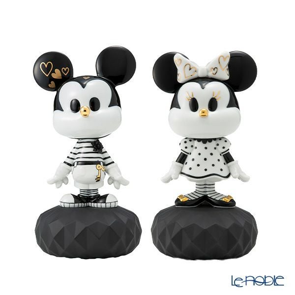 リヤドロ ミッキーマウス ＆ ミニーマウス（Black ＆White） ペア 09601 ＆ 09707