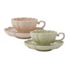 マルミツポテリ スタジオエム ルブケ カップ＆ソーサー 190ml ペールグリーン＆ペールピンク ペア