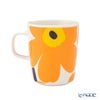 マリメッコ（marimekko） Unikko ウニッコ／けしの花 60thアニバーサリーコレクション マグカップ ホワイト×オレンジ×イエロー 250ml 柄違い ペア