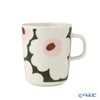 マリメッコ（marimekko） Unikko ウニッコ／けしの花 2点セット プレート 20cm ＆ マグカップ 250ml ホワイト×ダークグリーン