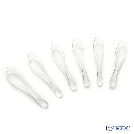 モダンボヘミア ガラススプーン 15×3.9cm クリア 6本セット