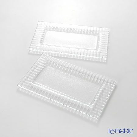 モダンボヘミア クビス 長方形プレート 21.3×12.8cm エクストラクリア ペア