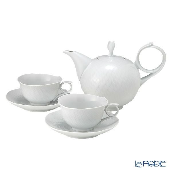 マイセン（Meissen） 波の戯れホワイト 2人用 ティーセット（L）