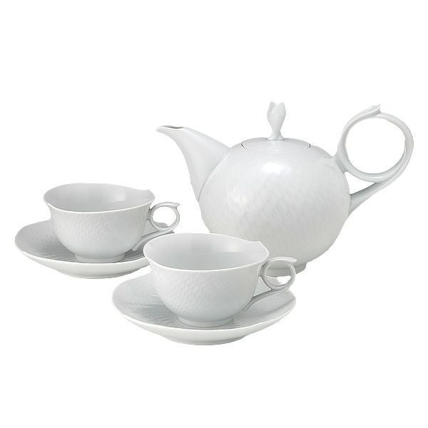 マイセン（Meissen） 波の戯れホワイト 2人用 ティーセット（L