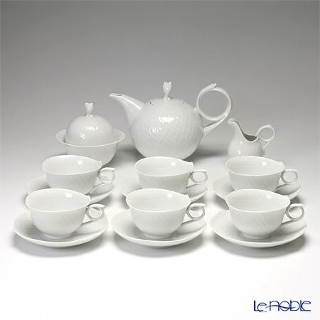 マイセン（Meissen） 波の戯れホワイト 2人用 モーニング6点セット