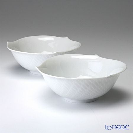 マイセン（Meissen） 波の戯れホワイト 000001／29411 サラダボウル 14.5cm ペア