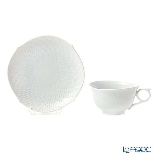 マイセン（Meissen） 波の戯れホワイト 000001／29633 ティーカップ＆ソーサー 170ml ペア