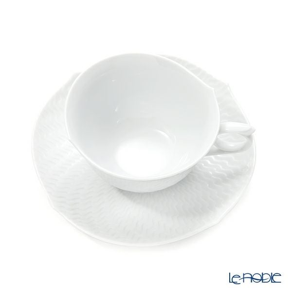 マイセン（Meissen） 波の戯れホワイト 000001／29633 ティーカップ＆ソーサー 170ml ペア