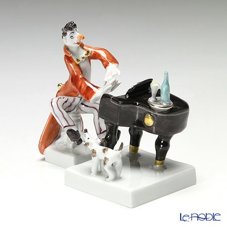 マイセン（Meissen） マイセン人形 900300／60663＆901300／60664 クラウン ピアニスト＆ピアノセット