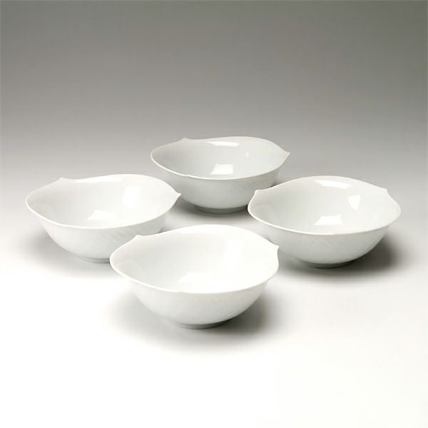 マイセン（Meissen） 波の戯れホワイト 000001／29411 サラダボウル 14.5cm 4個セット