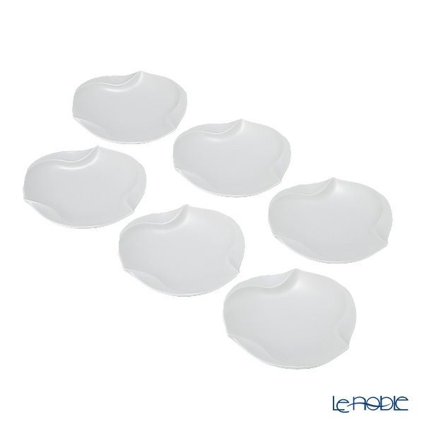 マイセン（Meissen） 波の戯れホワイト 000001／53574 ギフトプレート 12.5cm 6枚セット