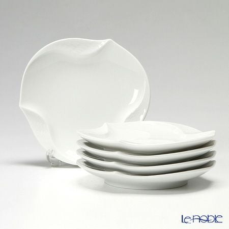 マイセン（Meissen） 波の戯れホワイト 000001／53574 ギフトプレート 12.5cm 5枚セット