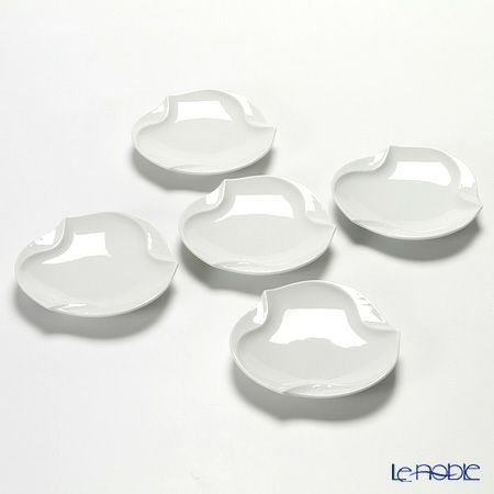 マイセン（Meissen） 波の戯れホワイト 000001／53574 ギフトプレート 12.5cm 5枚セット