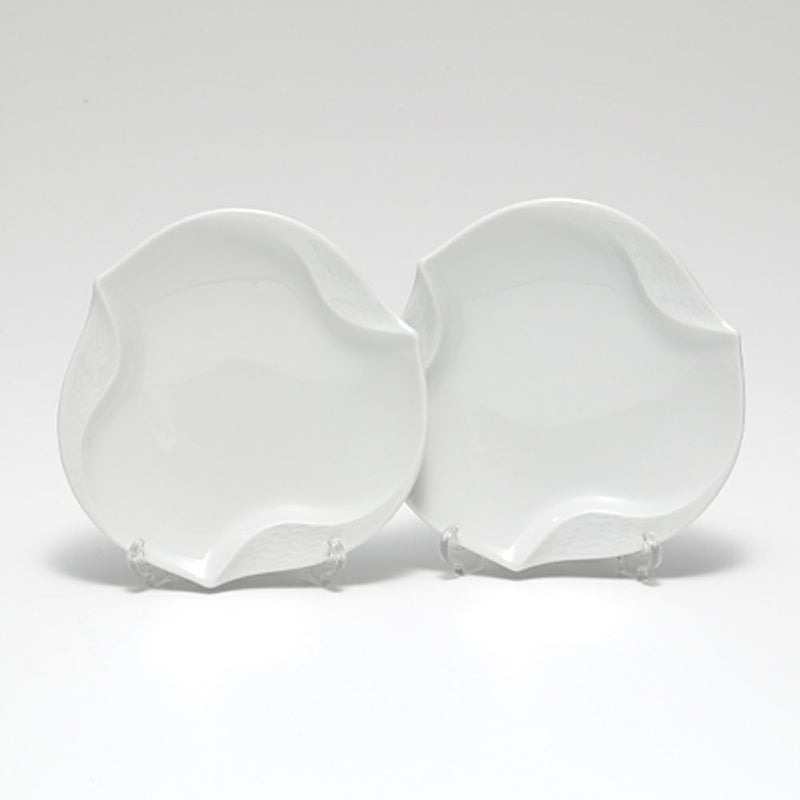 マイセン（Meissen） 波の戯れホワイト 000001／53574 ギフトプレート 12.5cm ペア