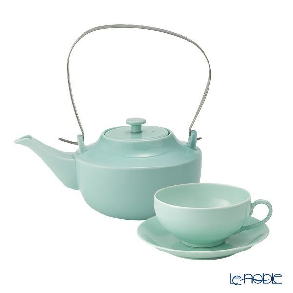 西川貞三郎商店 NISHIKAWA JAPAN KATA ティーカップ＆ソーサー220ml ＆ ティーポット800ml 翠雨 ブルー セット