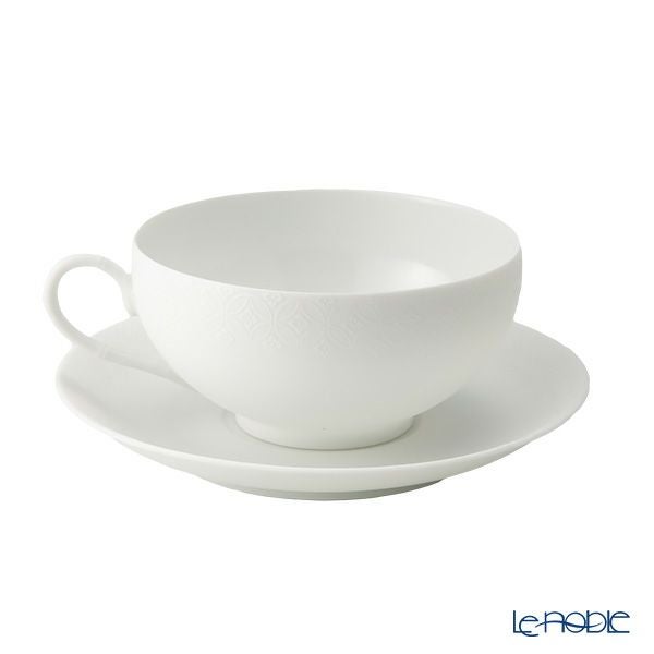 西川貞三郎商店 NISHIKAWA JAPAN KATA ティーカップ＆ソーサー220ml ＆ ティーポット800ml 凪華 マット ホワイト／七宝文様 セット