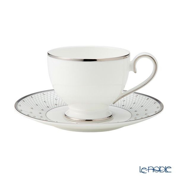 プラウナ ジュエリー スワロフスキーエレメント プリンセスプラチナ ティーカップ＆ソーサー ペア