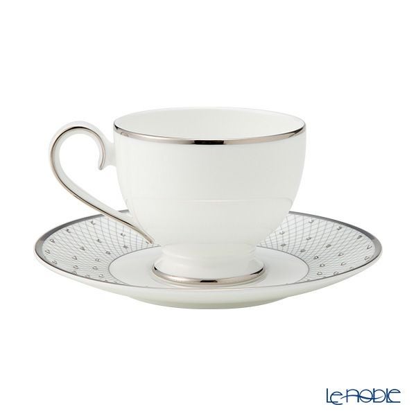 プラウナ ジュエリー スワロフスキーエレメント プリンセスプラチナ ティーカップ＆ソーサー ペア