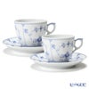 ロイヤルコペンハーゲン（Royal Copenhagen） ブルー フルーテッド プレイン コーヒーカップ＆ソーサー 160ml ペア 1101071／1017173