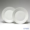 ロイヤルコペンハーゲン（Royal Copenhagen） ホワイト フルーテッド ハーフレース プレート（フラット） 25cm ペア 1128625／1017295