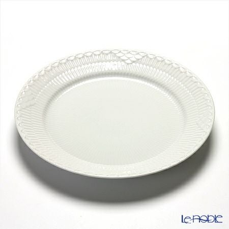 ロイヤルコペンハーゲン（Royal Copenhagen） ホワイト フルーテッド ハーフレース プレート（フラット） 25cm ペア 1128625／1017295