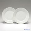 ロイヤルコペンハーゲン（Royal Copenhagen） ホワイト フルーテッド ハーフレース プレート（フラット） 19cm ペア 1128620／1017293