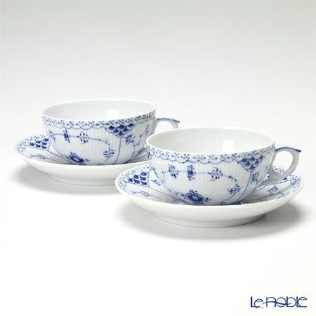 【店舗同時販売中】ロイヤルコペンハーゲン/ l/ブルーフルーテッド　ハーフレース/ペアカップ&ソーサ ブルーフルーテッド ハーフレース ティーカップ&ソーサー 220ml