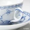 ロイヤルコペンハーゲン（Royal Copenhagen） ブルー フルーテッド ハーフレース ティーカップ＆ソーサー 200ml ペア 1102080／1017206