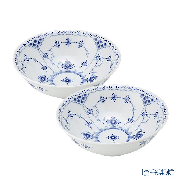 ロイヤルコペンハーゲン（Royal Copenhagen） ブルー フルーテッド ハーフレース ボウル（S） 5.5×16cm ペア 1102574／1017217